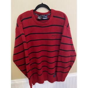 Mens XL VIntage 90s‎ Red Phat Farm Striped Sweater EUC
